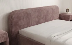 Designer Polsterbett Nola in Cord mit Stauraum