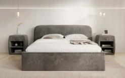Designer Polsterbett Nola in Cord mit Stauraum