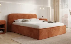 Designer Polsterbett Nola in Cord mit Stauraum