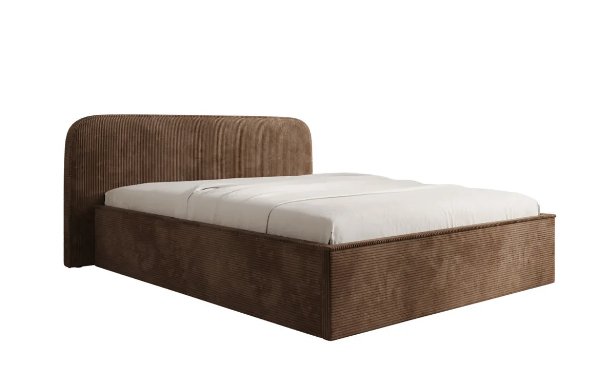 Designer Polsterbett Nola in Cord mit Stauraum