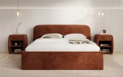 Designer Polsterbett Nola in Cord mit Stauraum