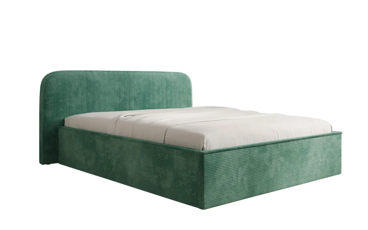 Designer Polsterbett Nola in Cord mit Stauraum