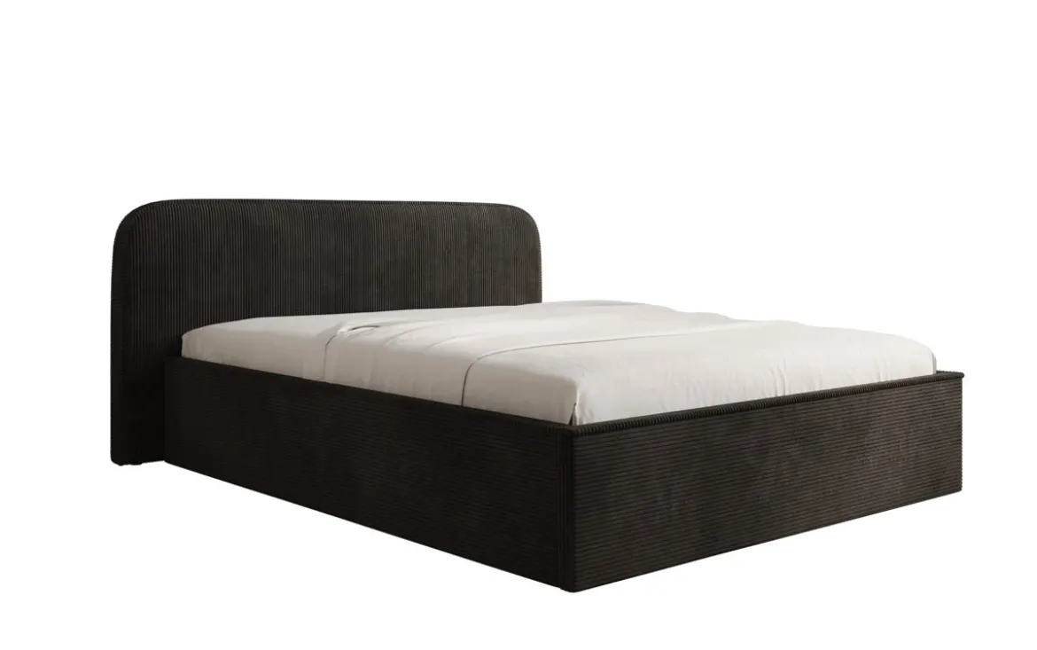 Designer Polsterbett Nola in Cord mit Stauraum