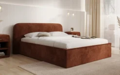 Designer Polsterbett Nola in Cord mit Stauraum