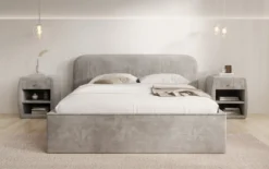 Designer Polsterbett Nola in Cord mit Stauraum