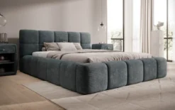 Designer Polsterbett Nox in Cord mit Stauraum