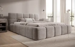 Designer Polsterbett Nox in Cord mit Stauraum