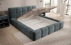 Designer Polsterbett Nox in Cord mit Stauraum