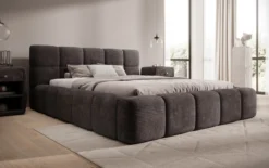 Designer Polsterbett Nox in Cord mit Stauraum