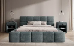 Designer Polsterbett Nox in Cord mit Stauraum