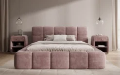 Designer Polsterbett Nox in Cord mit Stauraum