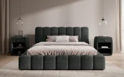 Designer Polsterbett Nuveo in Cord mit Stauraum