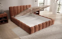 Designer Polsterbett Nuveo in Cord mit Stauraum