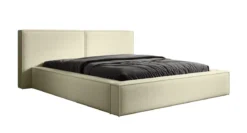 Designer Polsterbett Ophelia in Bouclé mit Stauraum