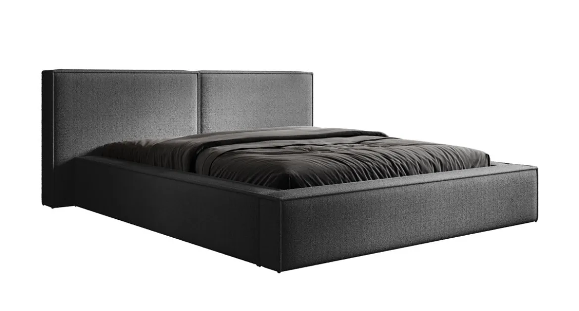 Designer Polsterbett Ophelia in Bouclé mit Stauraum