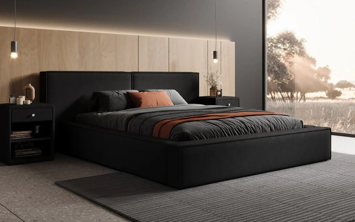 Designer Polsterbett Ophelia in Stoff mit Stauraum