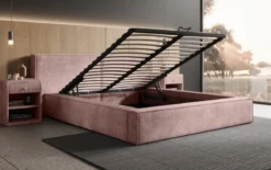 Designer Polsterbett Ophelia in Cord mit Stauraum