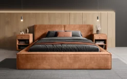 Designer Polsterbett Ophelia in Cord mit Stauraum