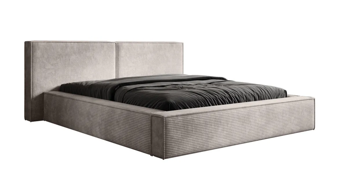 Designer Polsterbett Ophelia in Cord mit Stauraum