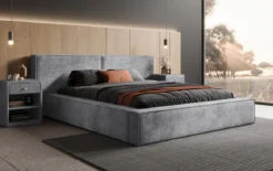 Designer Polsterbett Ophelia in Cord mit Stauraum