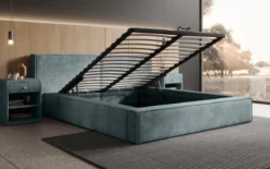 Designer Polsterbett Ophelia in Cord mit Stauraum