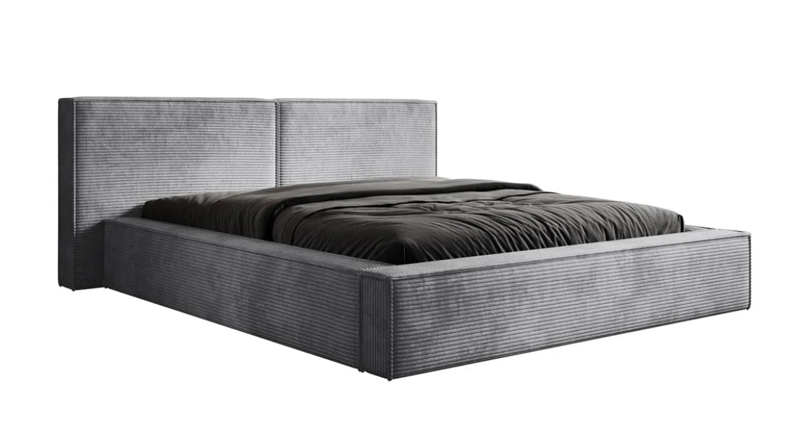 Designer Polsterbett Ophelia in Cord mit Stauraum