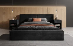 Designer Polsterbett Ophelia in Cord mit Stauraum