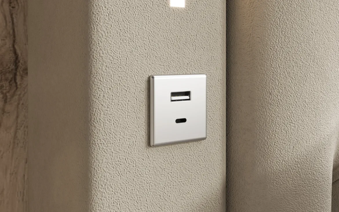 Designer Polsterbett Relina inkl. RGB, USB und Stauraum