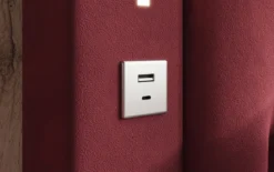 Designer Polsterbett Relina inkl. RGB, USB und Stauraum