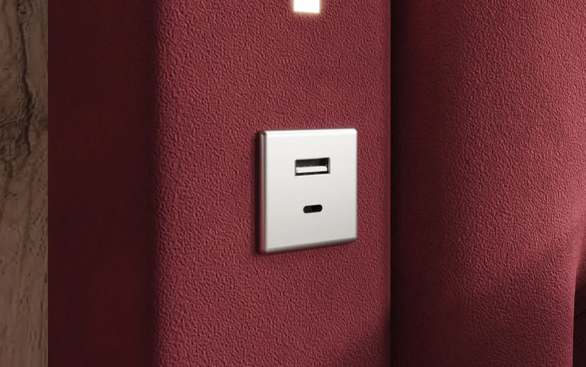 Designer Polsterbett Relina inkl. RGB, USB und Stauraum