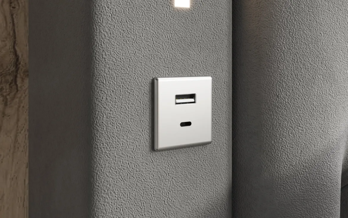 Designer Polsterbett Relina inkl. RGB, USB und Stauraum