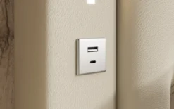 Designer Polsterbett Rio inkl. RGB, USB und Stauraum