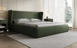 Designer Polsterbett Rosalie in Teddy Bouclé mit Stauraum