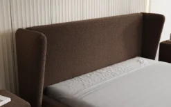 Designer Polsterbett Rosalie in Teddy Bouclé mit Stauraum