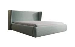 Designer Polsterbett Rosalie in Strukturstoff mit Stauraum