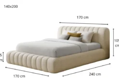 Designer Polsterbett Selene Bouclé mit Stauraum