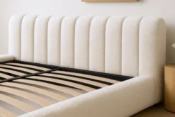Designer Polsterbett Selene Bouclé mit Stauraum
