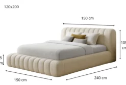 Designer Polsterbett Selene Bouclé mit Stauraum
