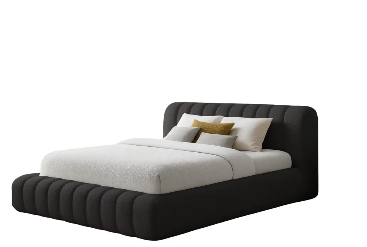 Designer Polsterbett Selene Bouclé mit Stauraum