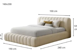 Designer Polsterbett Selene Bouclé mit Stauraum