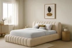 Designer Polsterbett Selene Bouclé mit Stauraum