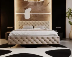 Designer Polsterbett Sienna in Samt ohne Stauraum
