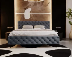 Designer Polsterbett Sienna in Samt ohne Stauraum