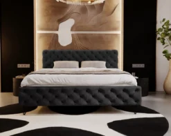 Designer Polsterbett Sienna in Samt ohne Stauraum