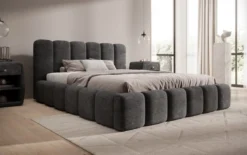 Designer Polsterbett Tevara in Cord mit Stauraum