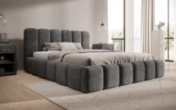 Designer Polsterbett Tevara in Cord mit Stauraum