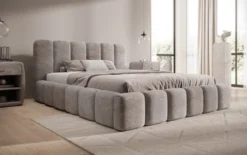 Designer Polsterbett Tevara in Cord mit Stauraum