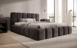 Designer Polsterbett Tevara in Cord mit Stauraum