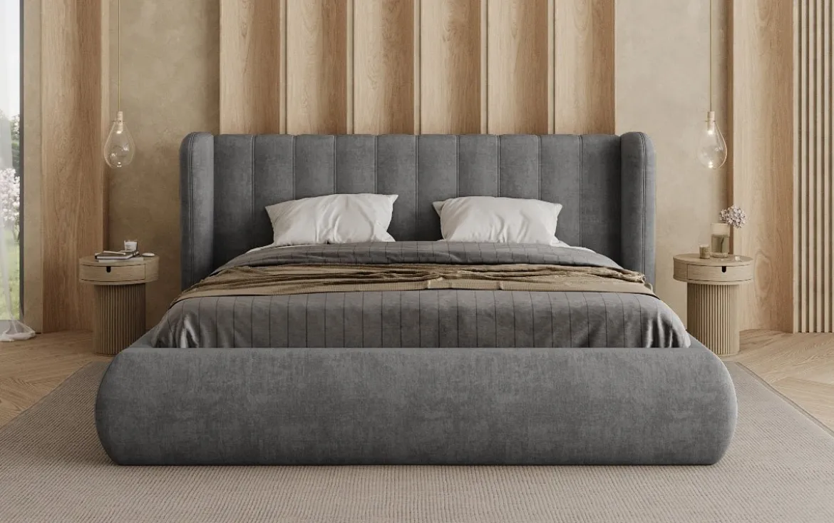 Designer Polsterbett Valentina Samt mit Stauraum