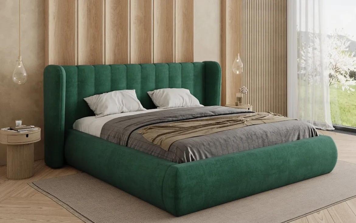 Designer Polsterbett Valentina Samt mit Stauraum